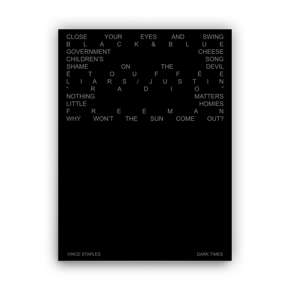 Dark Times Poster - Vince Staples Official Store